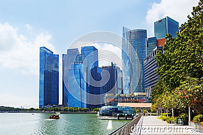 SINGAPORE-November 26, 2019: Skyline of Various International Banks Skyscrapers in Finance District Editorial Stock Photo