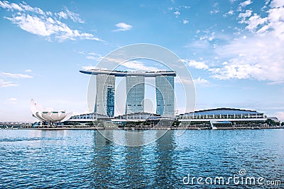 SINGAPORE-OCT 28: The 6.3 biliion dollar (US) Marina Bay Sands Editorial Stock Photo