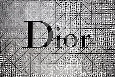 Singapore - October 26, 2019: Photograph of the Dior logo outside a shop in Singapore Editorial Stock Photo