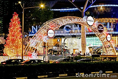 Singapore Orchard Road Christmas Light-Up 2021: Christmas in Bloom Editorial Stock Photo