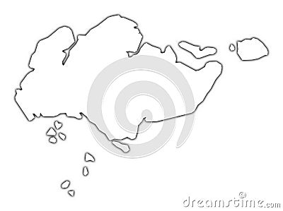 Singapore outline map Stock Photo