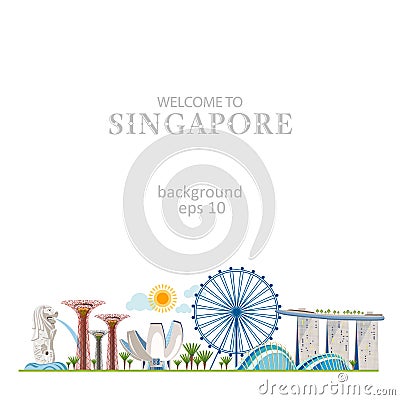 Singapore panorama Vector Illustration