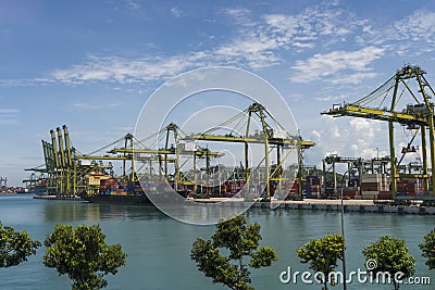 Singapore Port Editorial Stock Photo