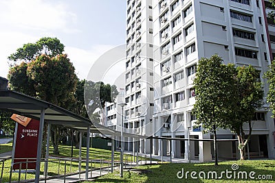 Singapore residential housing estate with apartment blocks in Choa Chu Kang Editorial Stock Photo