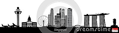 Singapore skyline Vector Illustration