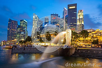 Singapore Skyline Editorial Stock Photo