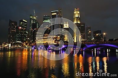 Singapore skyline and river Stock Photo