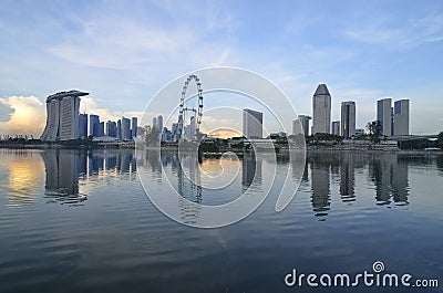 Singapore skyline and river Stock Photo