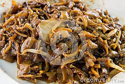 Singapore Stir Fry Noodles with Cockles Stock Photo