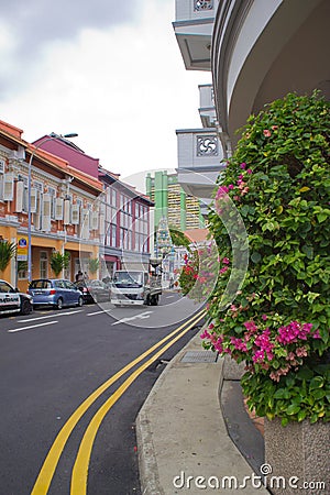 Singapore streets Editorial Stock Photo