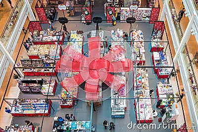 Indoor Christmas market Editorial Stock Photo