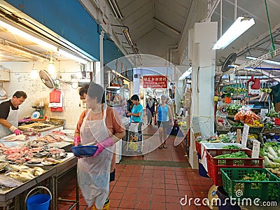 Singapore Traditional wet market Editorial Stock Photo