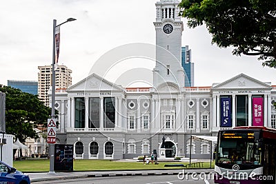 Victoria Theatre and Concert Hall building, in neo-classical style, national monument of Singapore Editorial Stock Photo