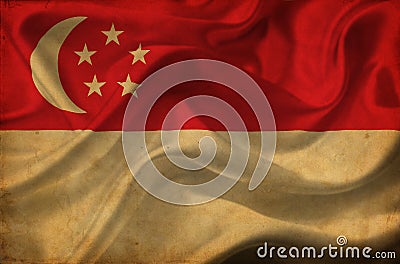 Singapore waving flag Stock Photo