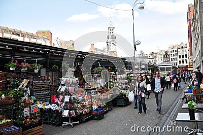 Singel flower market, Amsterdam, Netherlands Editorial Stock Photo