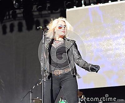 Kim Wilde and her band perform at the Retro Festival, Bristol, UK. June 2017. Editorial Stock Photo
