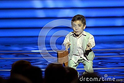 Singer Daniel Pluzhnikov at the ceremony of awarding the winners of the initiative `Hot heart`. Editorial Stock Photo