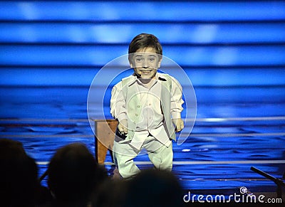 Singer Daniel Pluzhnikov at the ceremony of awarding the winners of the initiative `Hot heart`. Editorial Stock Photo