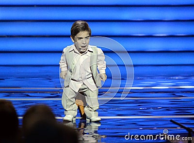 Singer Daniel Pluzhnikov at the ceremony of awarding the winners of the initiative `Hot heart`. Editorial Stock Photo