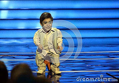 Singer Daniel Pluzhnikov at the ceremony of awarding the winners of the initiative `Hot heart`. Editorial Stock Photo