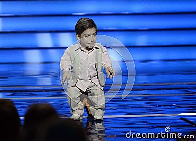 Singer Daniel Pluzhnikov at the ceremony of awarding the winners of the initiative `Hot heart`. Editorial Stock Photo