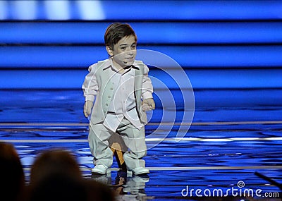 Singer Daniel Pluzhnikov at the ceremony of awarding the winners of the initiative `Hot heart`. Editorial Stock Photo