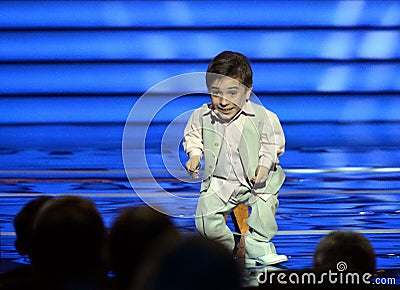 Singer Daniel Pluzhnikov at the ceremony of awarding the winners of the initiative `Hot heart`. Editorial Stock Photo