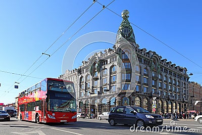 The singer house on Nevsky prospect in Saint-Petersburg Editorial Stock Photo