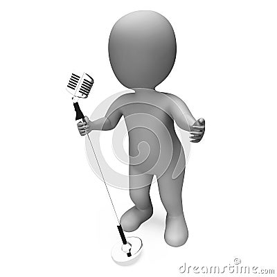 Singer Mic Shows Music Song Or Karaoke Stock Photo