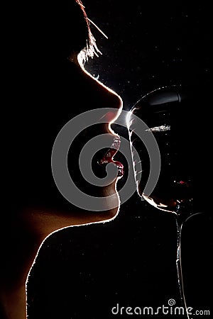 Singer with microphone Stock Photo