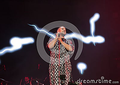 Singer Monatik performs live at Atlas Weekend in Kiev, Ukraine. Editorial Stock Photo