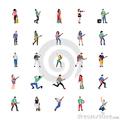 Singer And Musician Characters Stock Photo