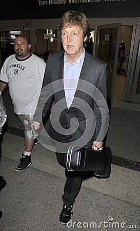 Singer Paul Macartney is seen at LAX Editorial Stock Photo