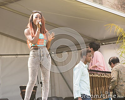 Singer performing at Africa Festival Editorial Stock Photo