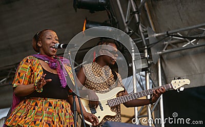 A singer performing at a concert in South Africa Editorial Stock Photo