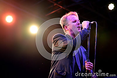 The singer of Protomartyr (post-punk band) peformance at Barcelona Accio Musical (BAM) La Merce Festival Editorial Stock Photo