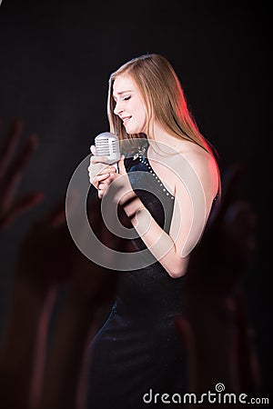 Singer on the stage Stock Photo