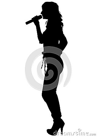 Singer women on white four Stock Photo