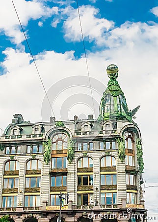 View of Singer Zinger Book House on Nevsky Prospect in the historic center of St Petersburg, Russia Editorial Stock Photo