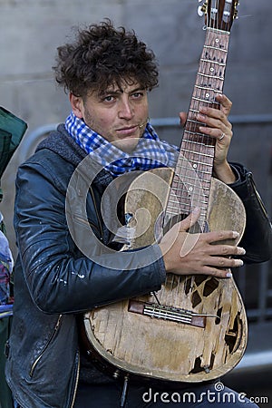 Singers and musicians at the Fringe Festival, Edinburgh, Scotland. Editorial Stock Photo