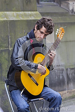 Singers and musicians at the Fringe Festival, Edinburgh, Scotland. Editorial Stock Photo