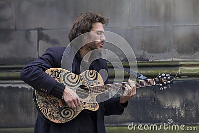 Singers and musicians at the Fringe Festival, Edinburgh, Scotland. Editorial Stock Photo