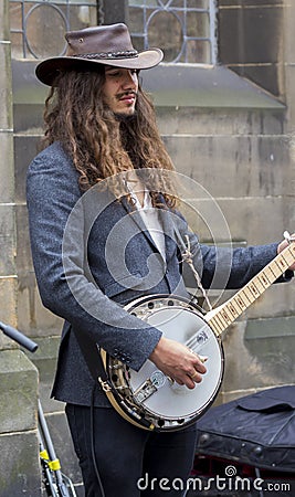 Singers and musicians at the Fringe Festival, Edinburgh, Scotland. Editorial Stock Photo