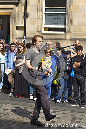 Singers and musicians at the Fringe Festival, Edinburgh, Scotland. Editorial Stock Photo