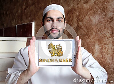 Singha beer logo Editorial Stock Photo