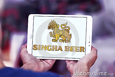 Singha beer logo Editorial Stock Photo