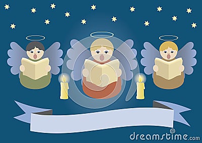 Singing angels Vector Illustration