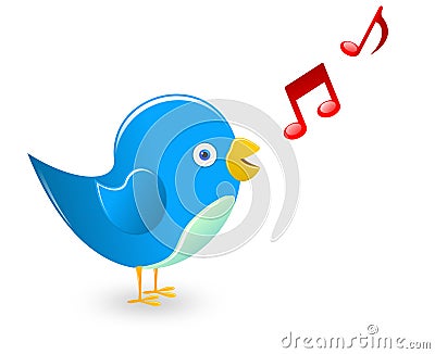 Singing bird Cartoon Illustration