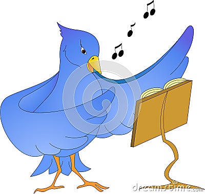 Singing bird Vector Illustration