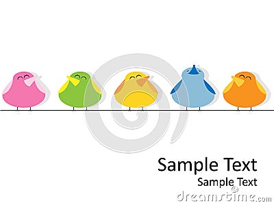 Singing birds Vector Illustration